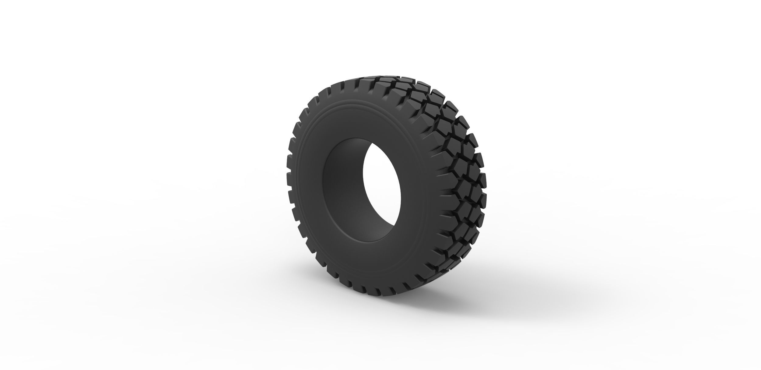 Military truck tire Scale 1 to 25 3D print model_6