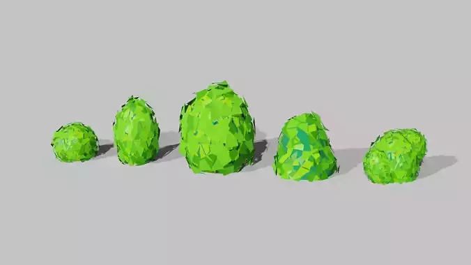 Stylized Low-Poly Bush Pack 1