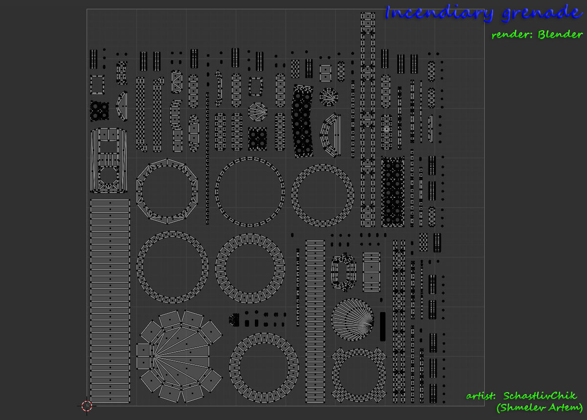 Incendiary Grenade Sci-Fi Low-poly 3D model_17