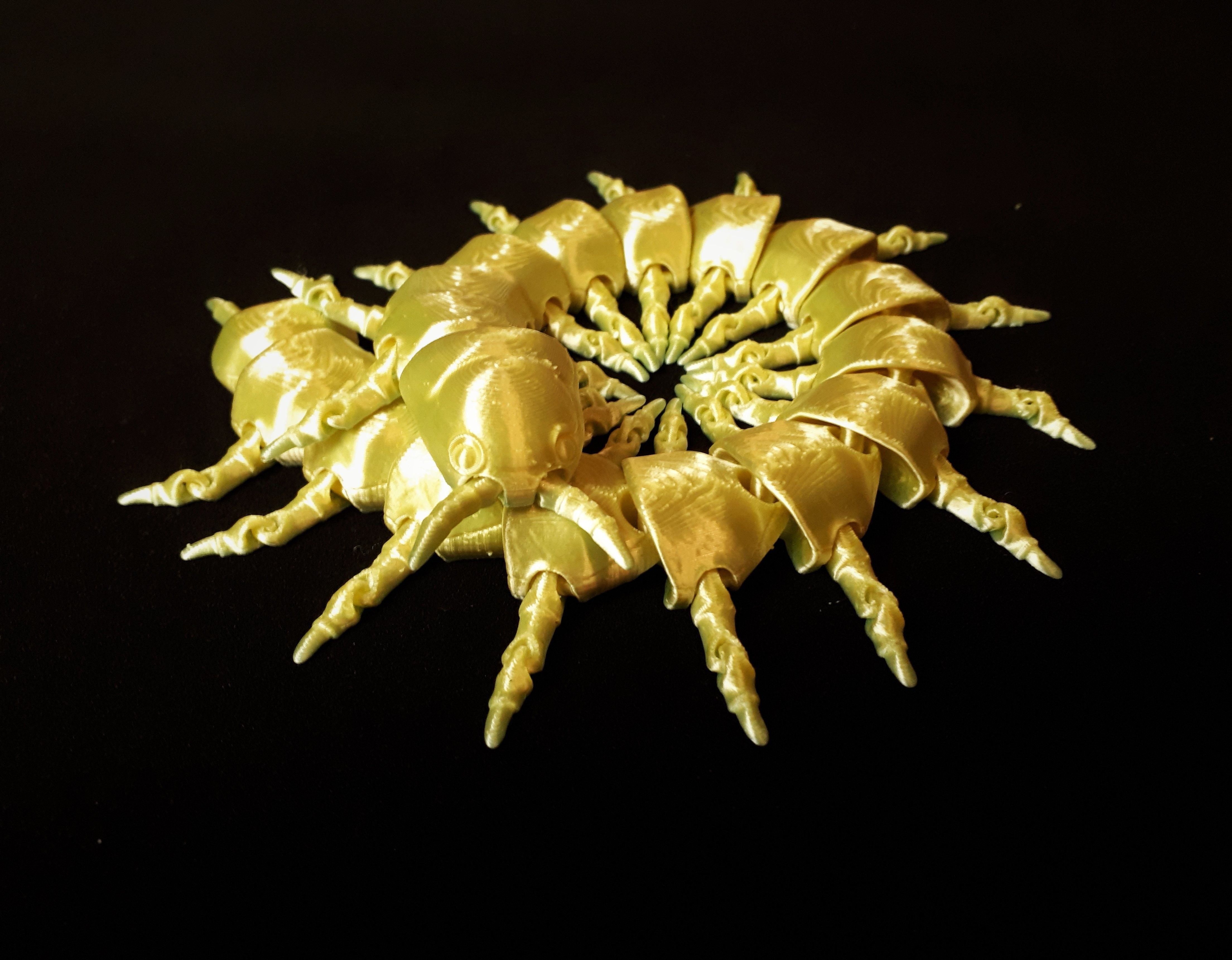 Flexi Mille-pattes print-in-place 3D print model_3