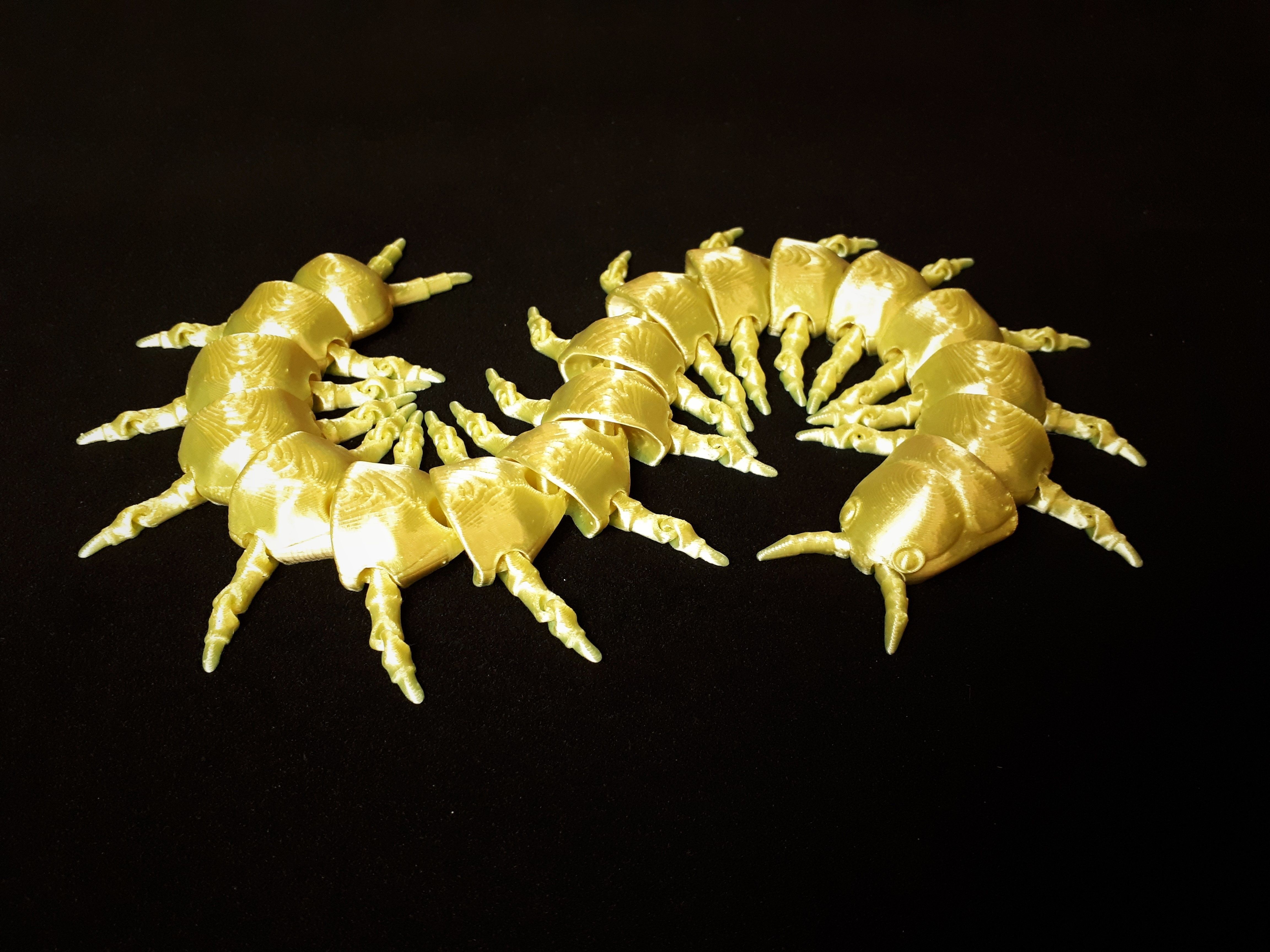 Flexi Mille-pattes print-in-place 3D print model_2