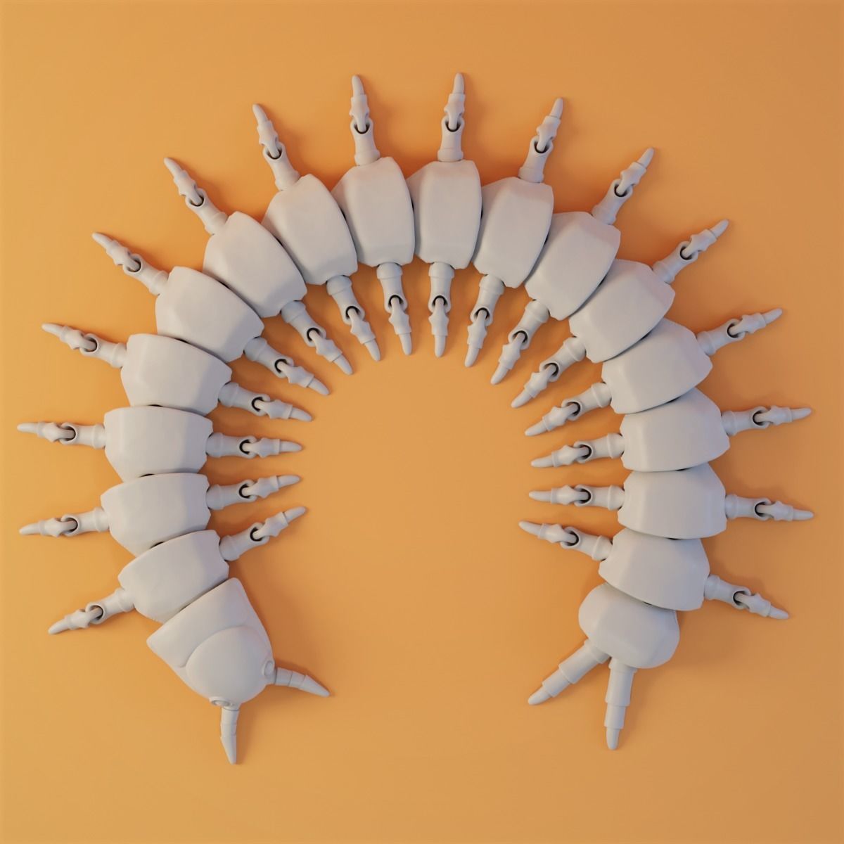 Flexi Mille-pattes print-in-place 3D print model_1