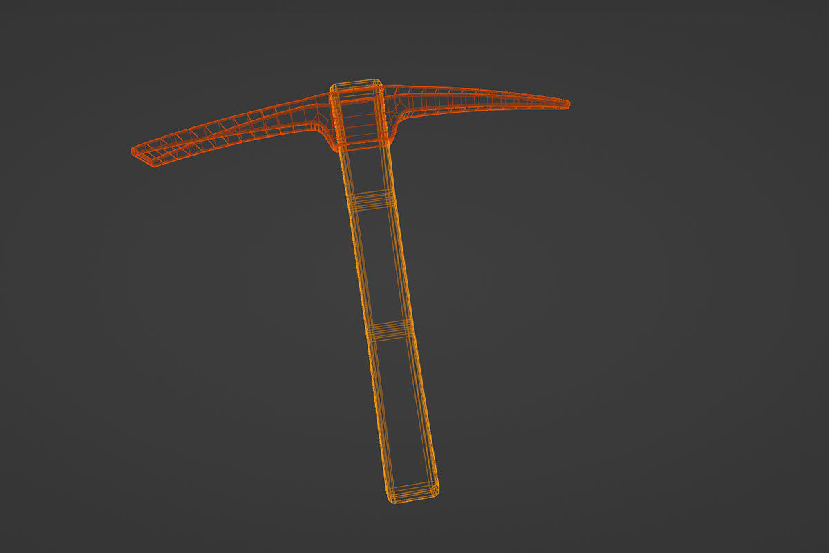 Small Pickaxe Tool Model Low-poly 3D model_30