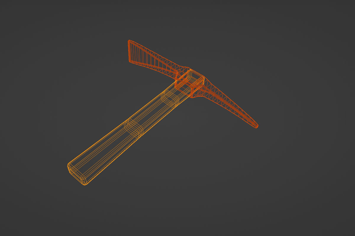 Small Pickaxe Tool Model Low-poly 3D model_17