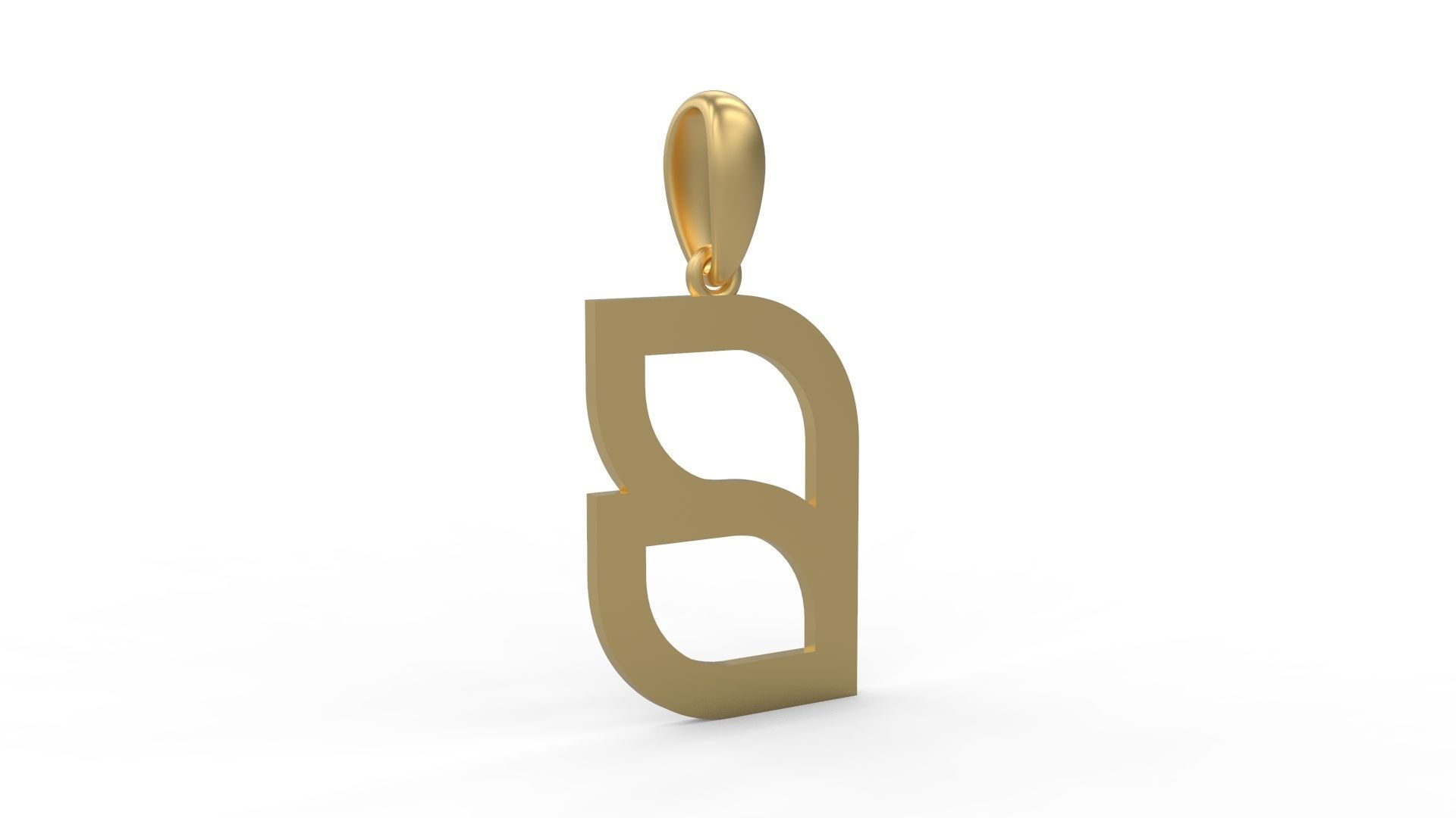 Initial Letters Pendant Bhofila B 3D print model_3