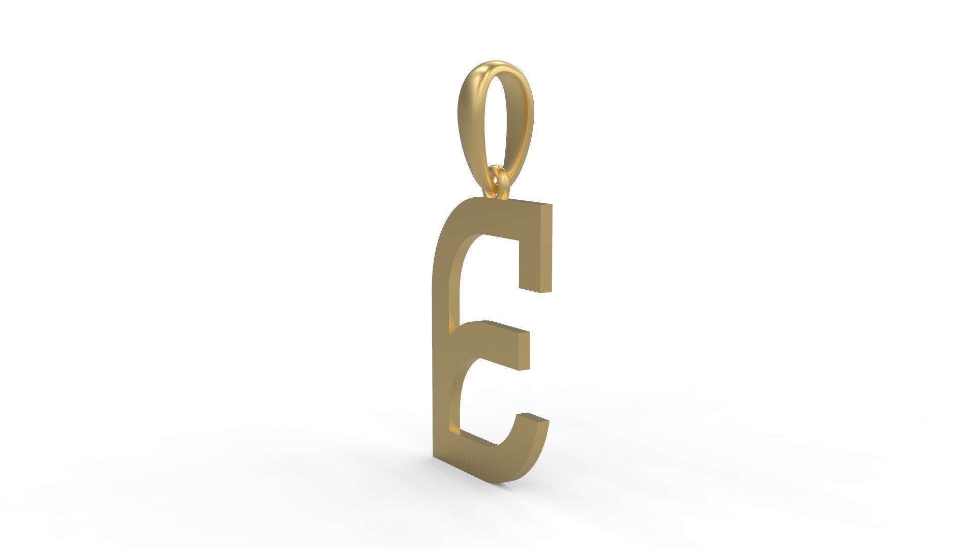 Initial Letters Pendant Bhofila E 3D print model_1