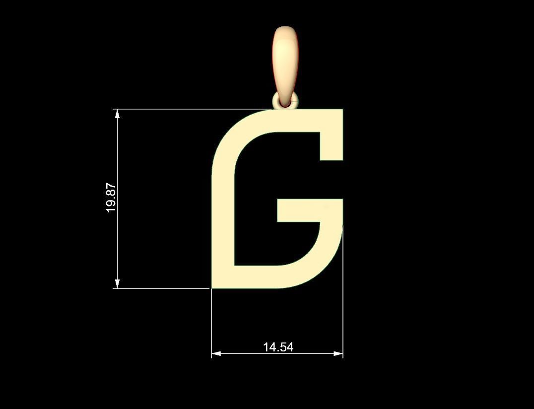 Initial Letters Pendant Bhofila G 3D print model_4