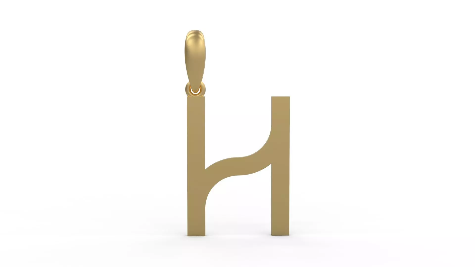 Initial Letters Pendant Bhofila H 3D print model_0