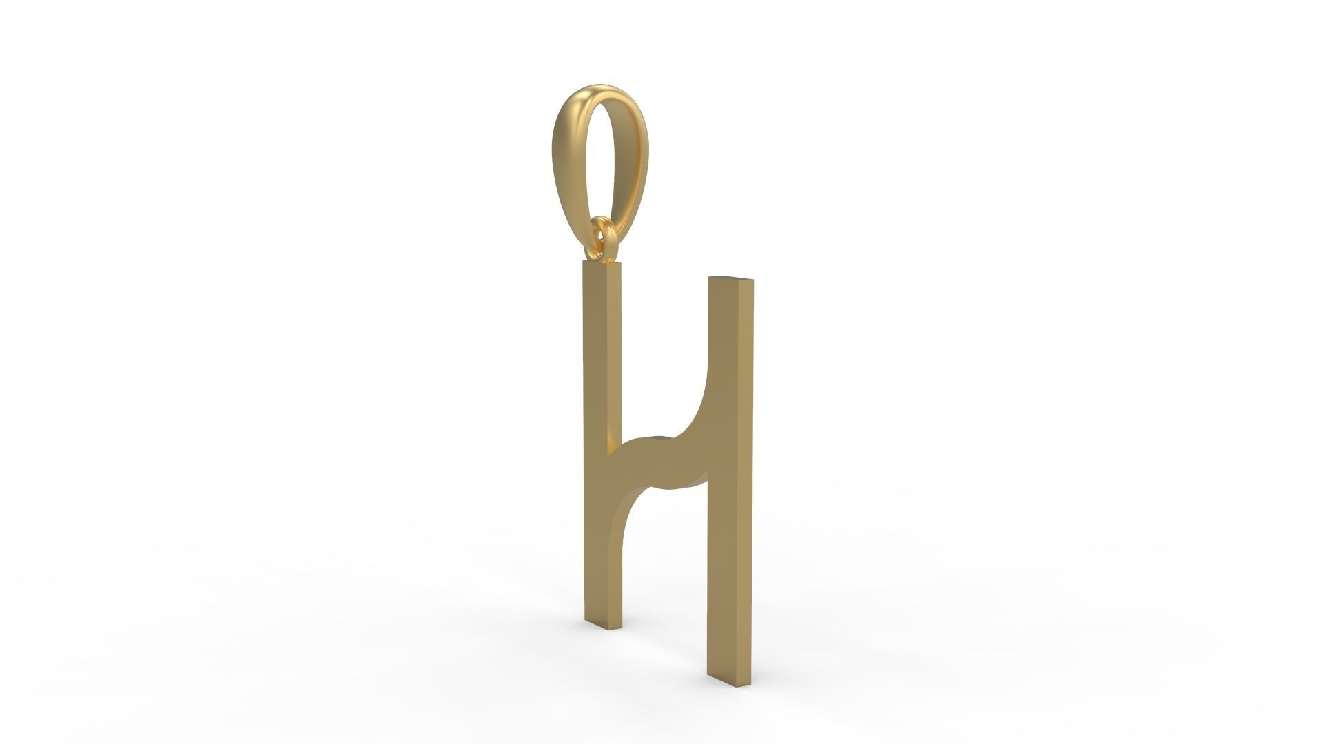 Initial Letters Pendant Bhofila H 3D print model_1