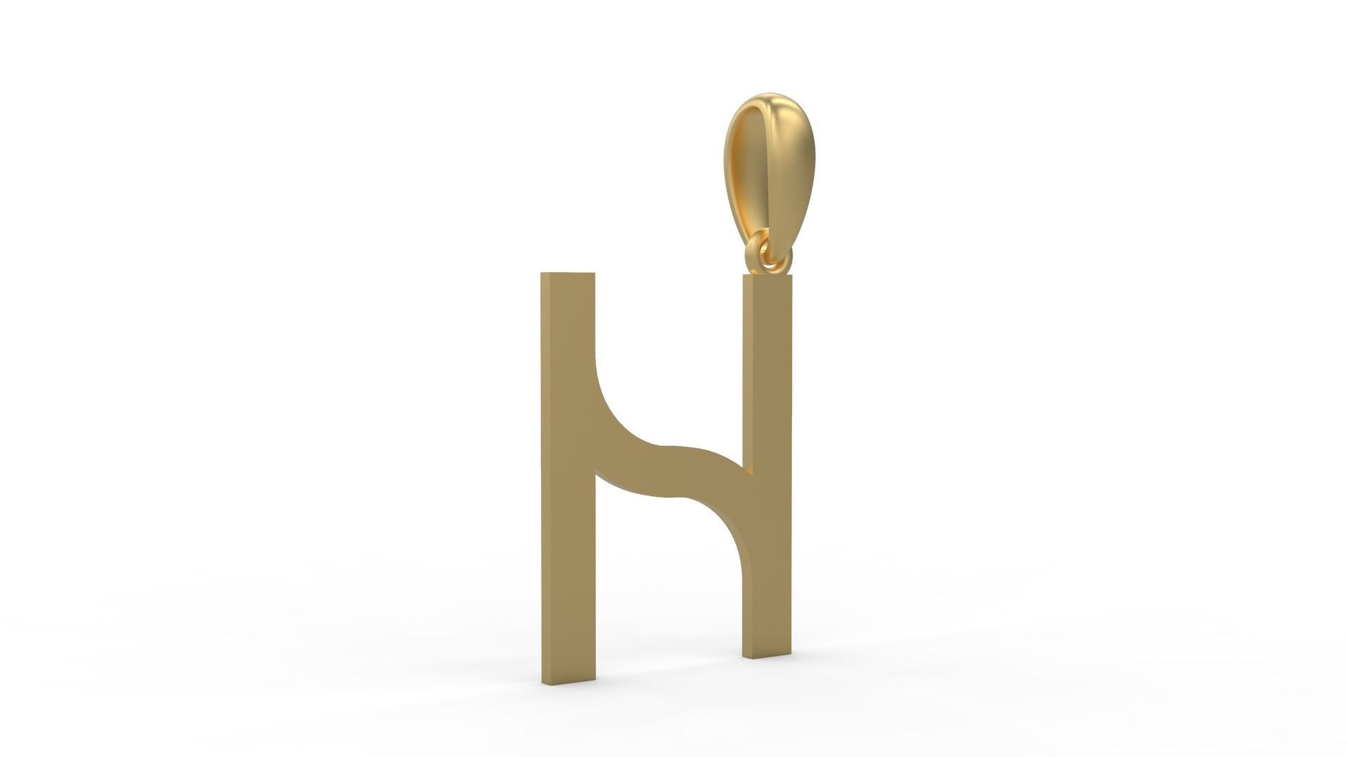 Initial Letters Pendant Bhofila H 3D print model_3