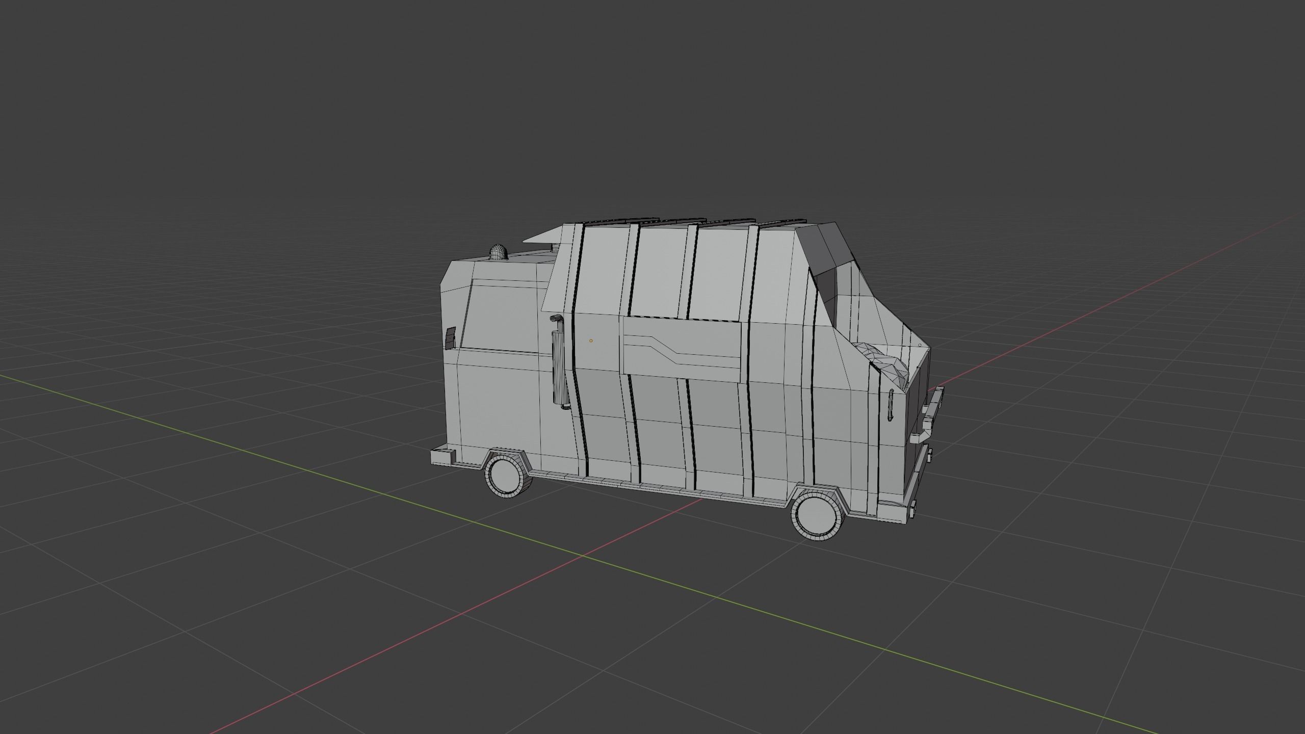 Garbage truck 3D model_6