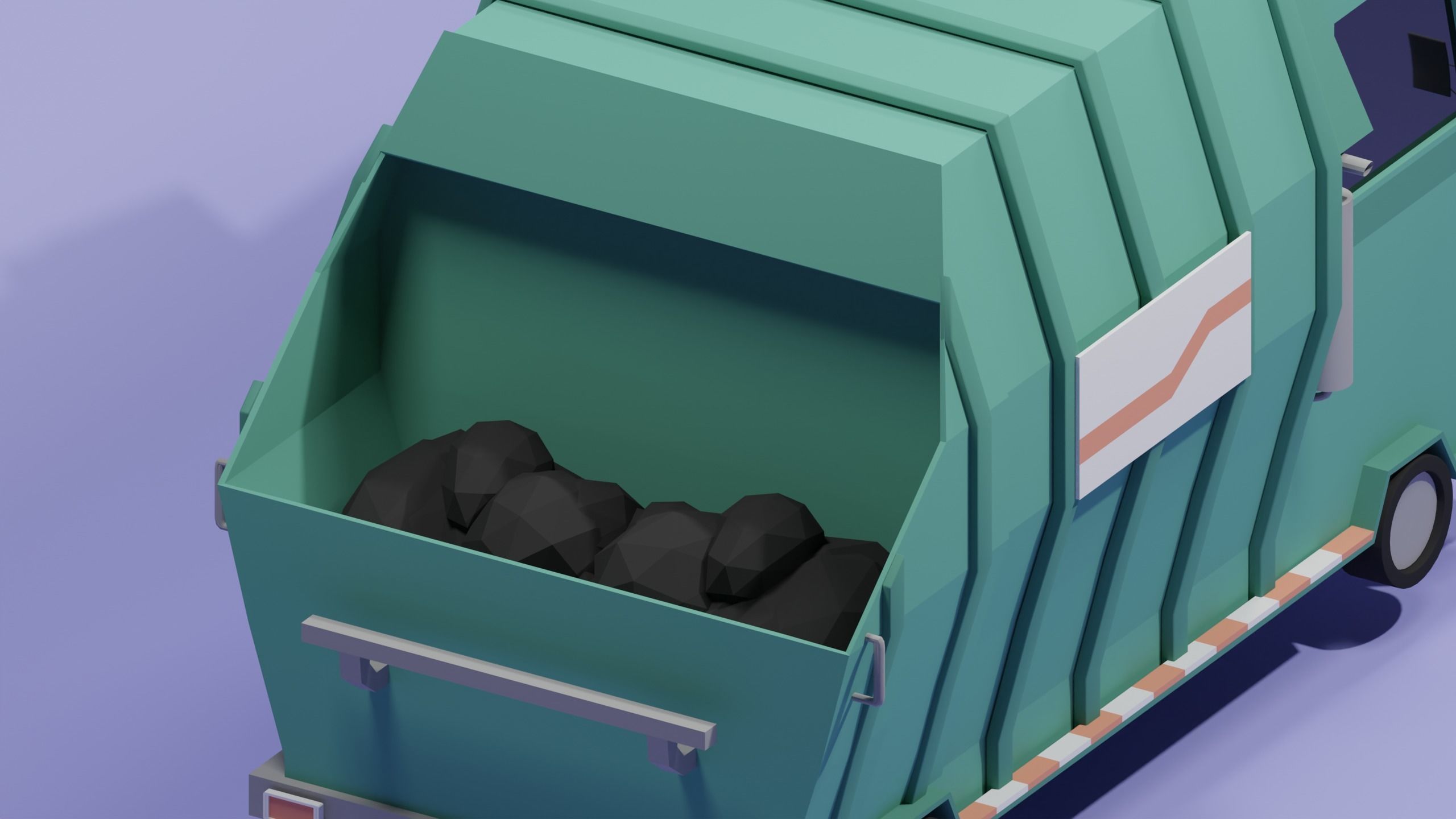 Garbage truck 3D model_4