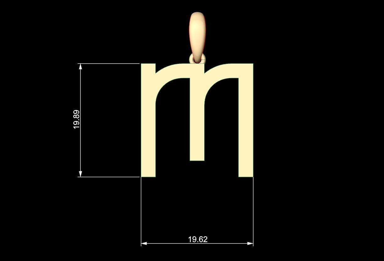 Initial Letters Pendant Bhofila M 3D print model_4