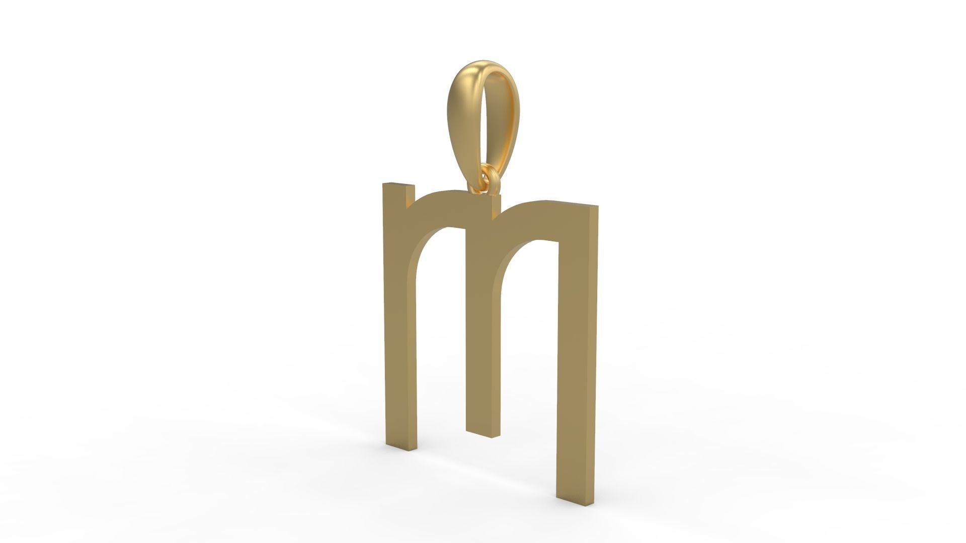 Initial Letters Pendant Bhofila M 3D print model_1