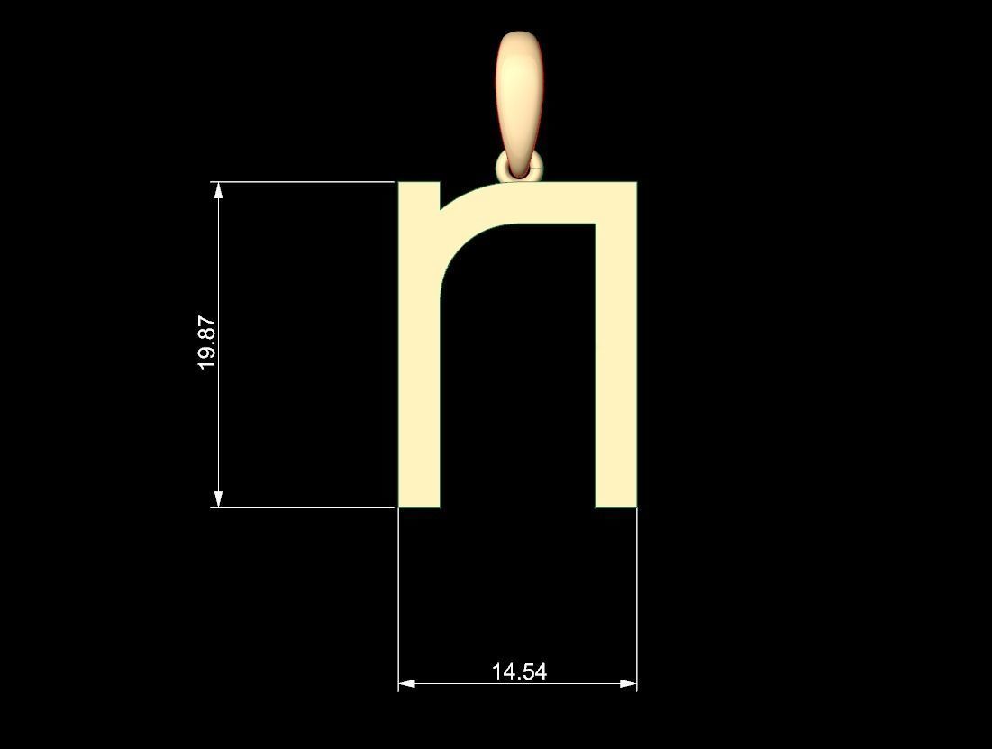 Initial Letters Pendant Bhofila N 3D print model_4