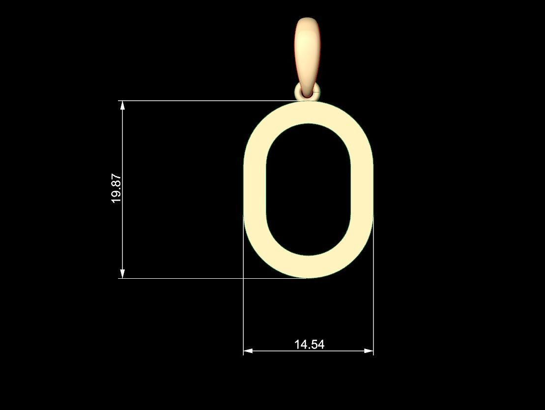 Initial Letters Pendant Bhofila O 3D print model_4