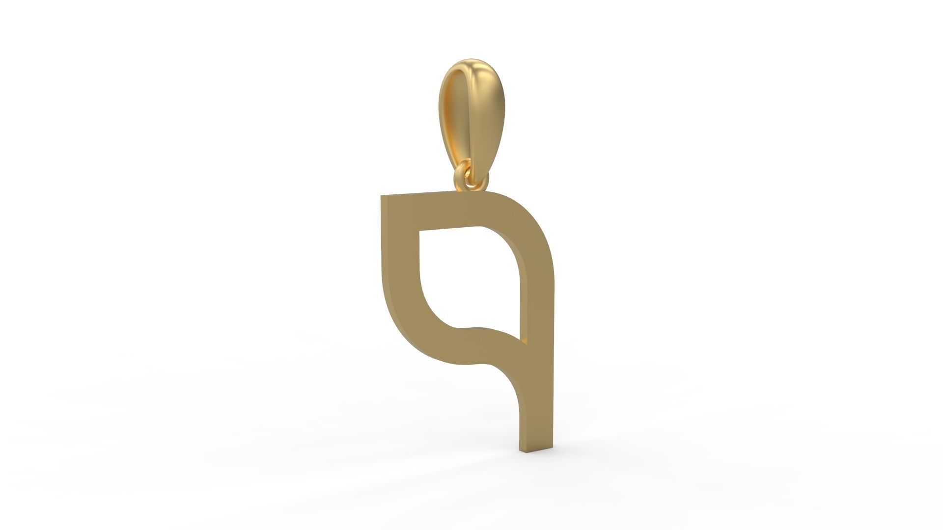 Initial Letters Pendant Bhofila P 3D print model_3