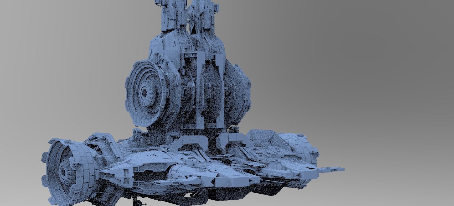 Sci-Fi Droid ship 9 3D 3D model_1