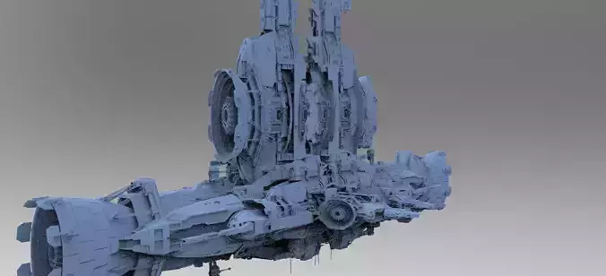 Sci-Fi Droid Prowler Ship Base 3
