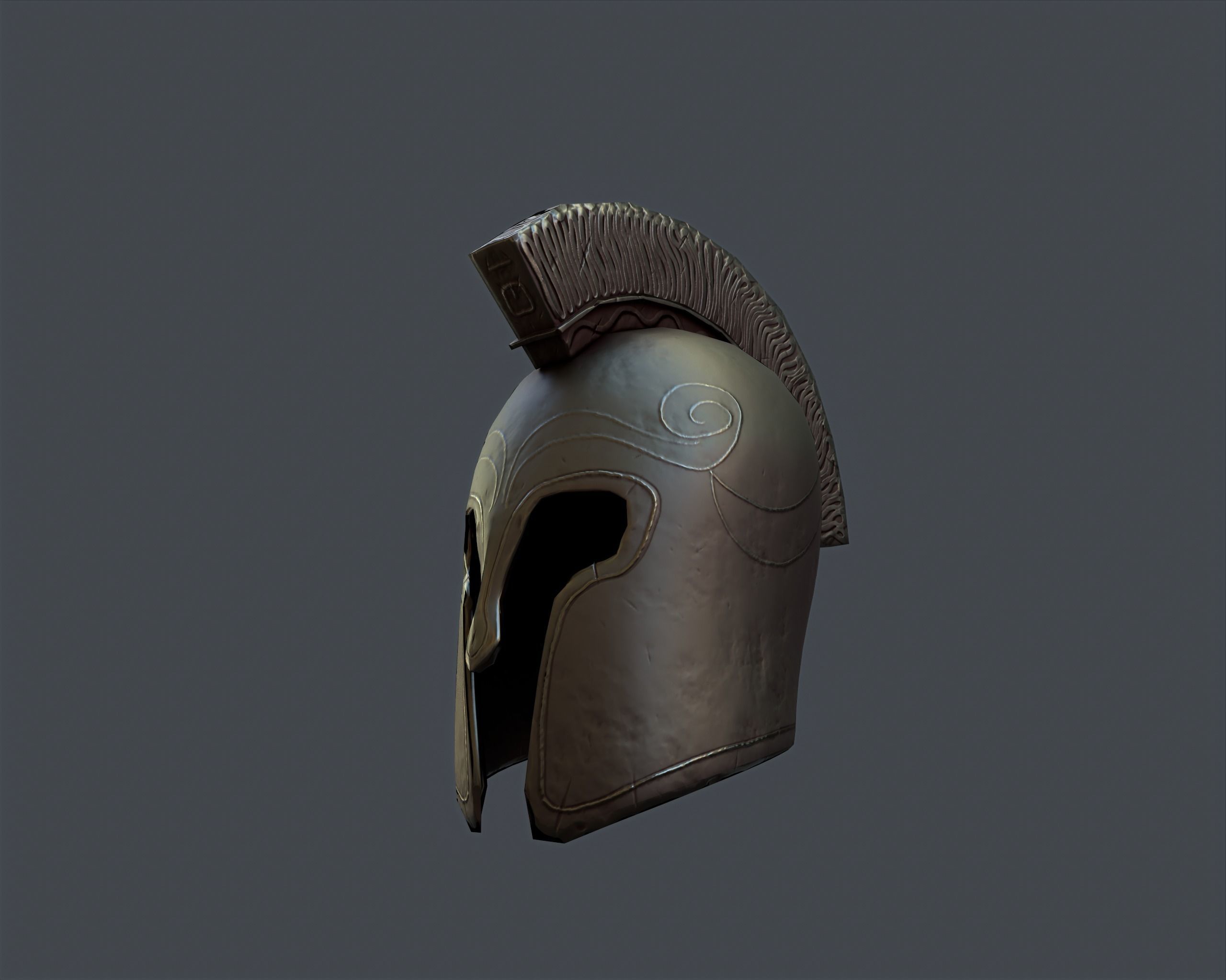Stylized Low-Poly Helmet Free low-poly 3D model_9