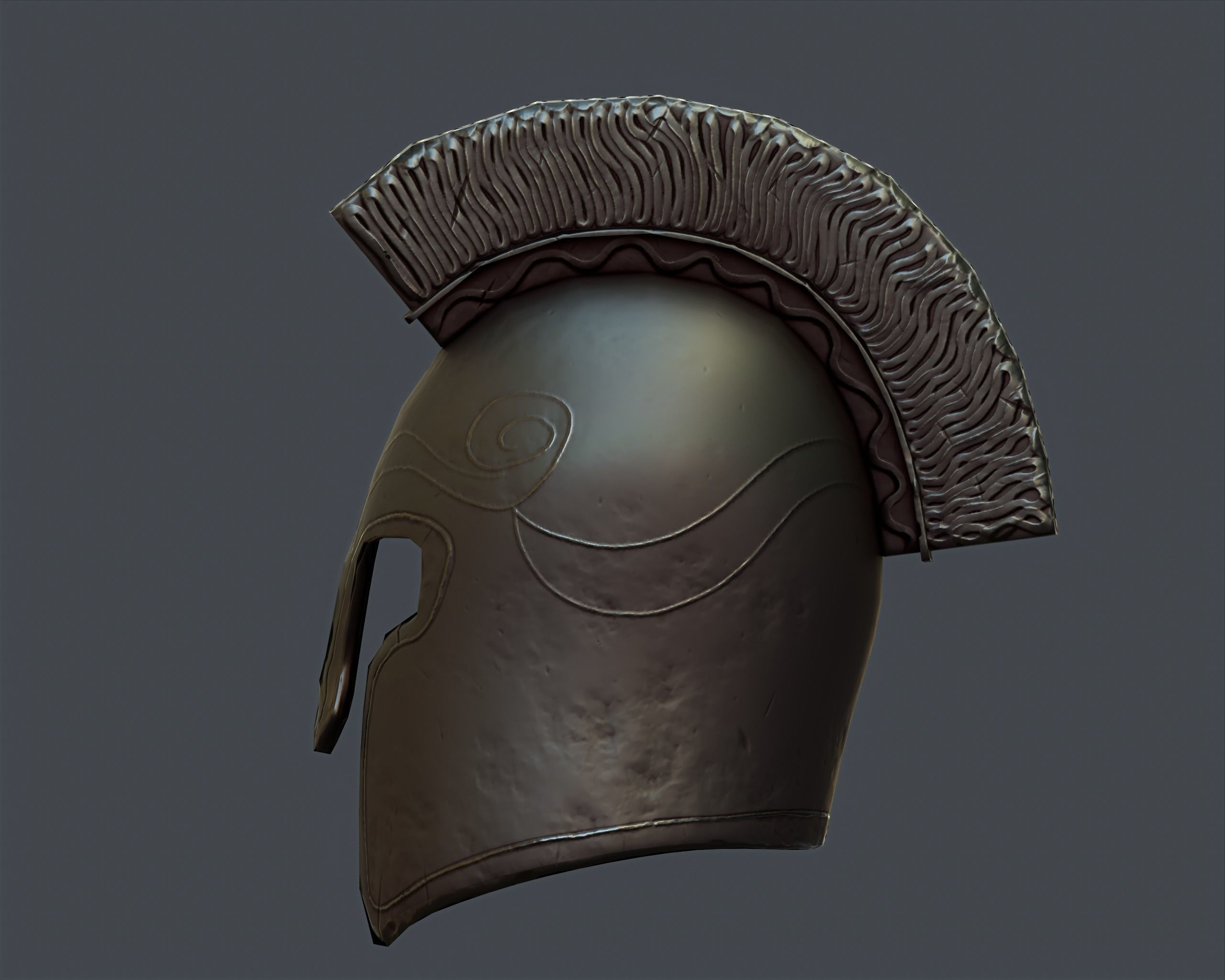 Stylized Low-Poly Helmet Free low-poly 3D model_10