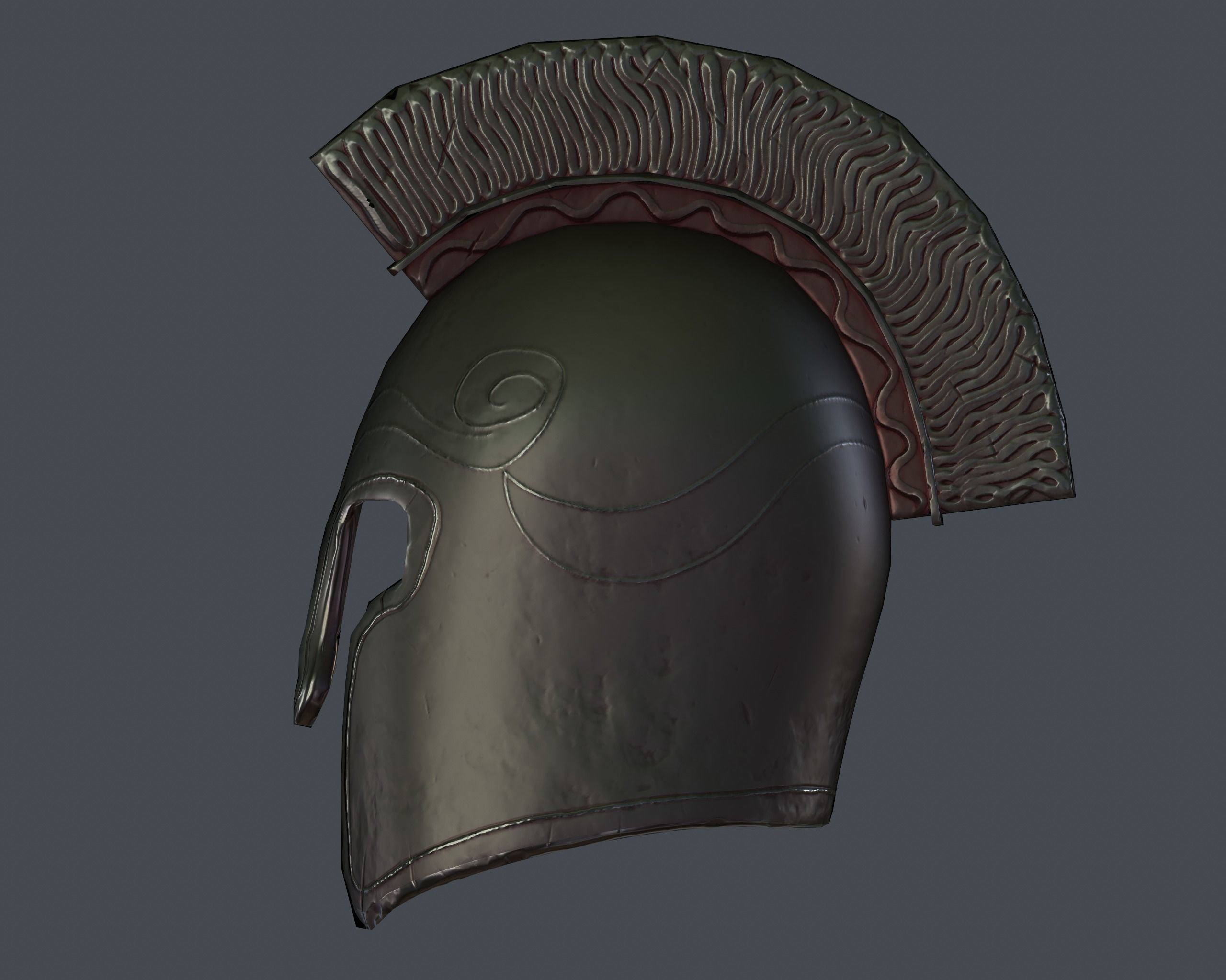 Stylized Low-Poly Helmet Free low-poly 3D model_6