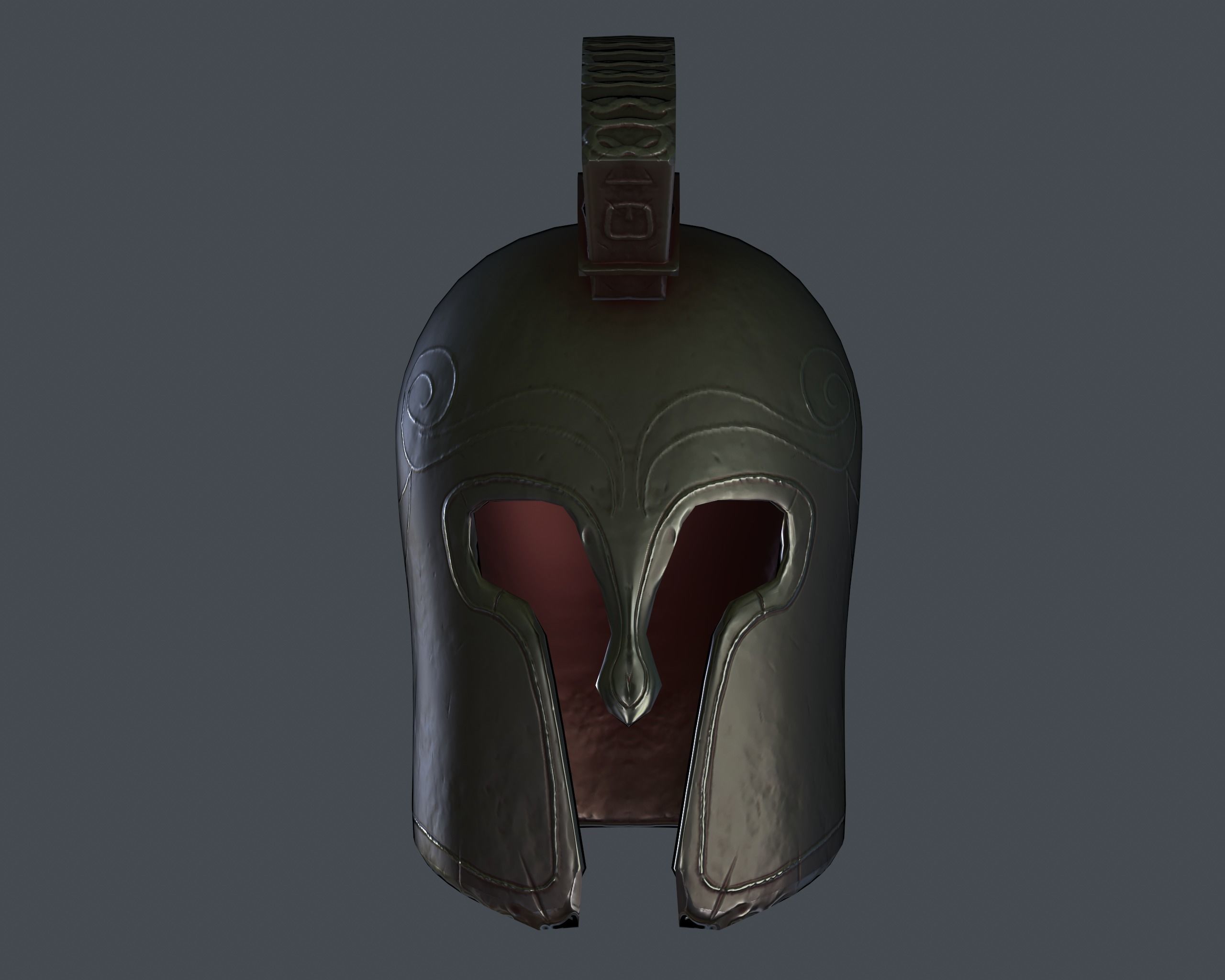 Stylized Low-Poly Helmet Free low-poly 3D model_5