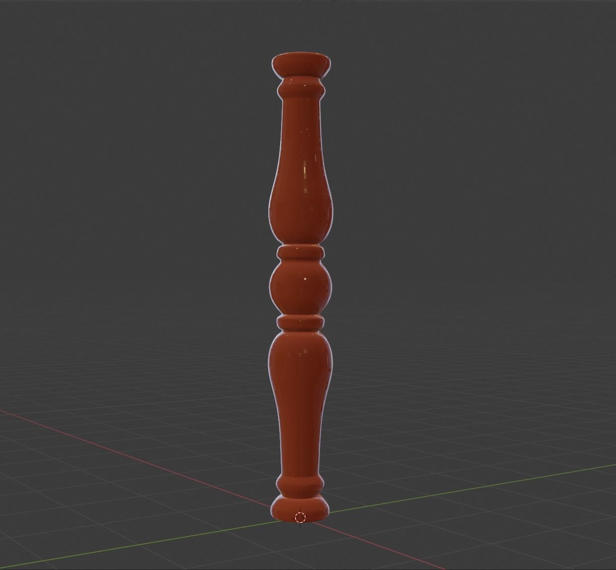 Turned Barrister Post Low-poly 3D model_1