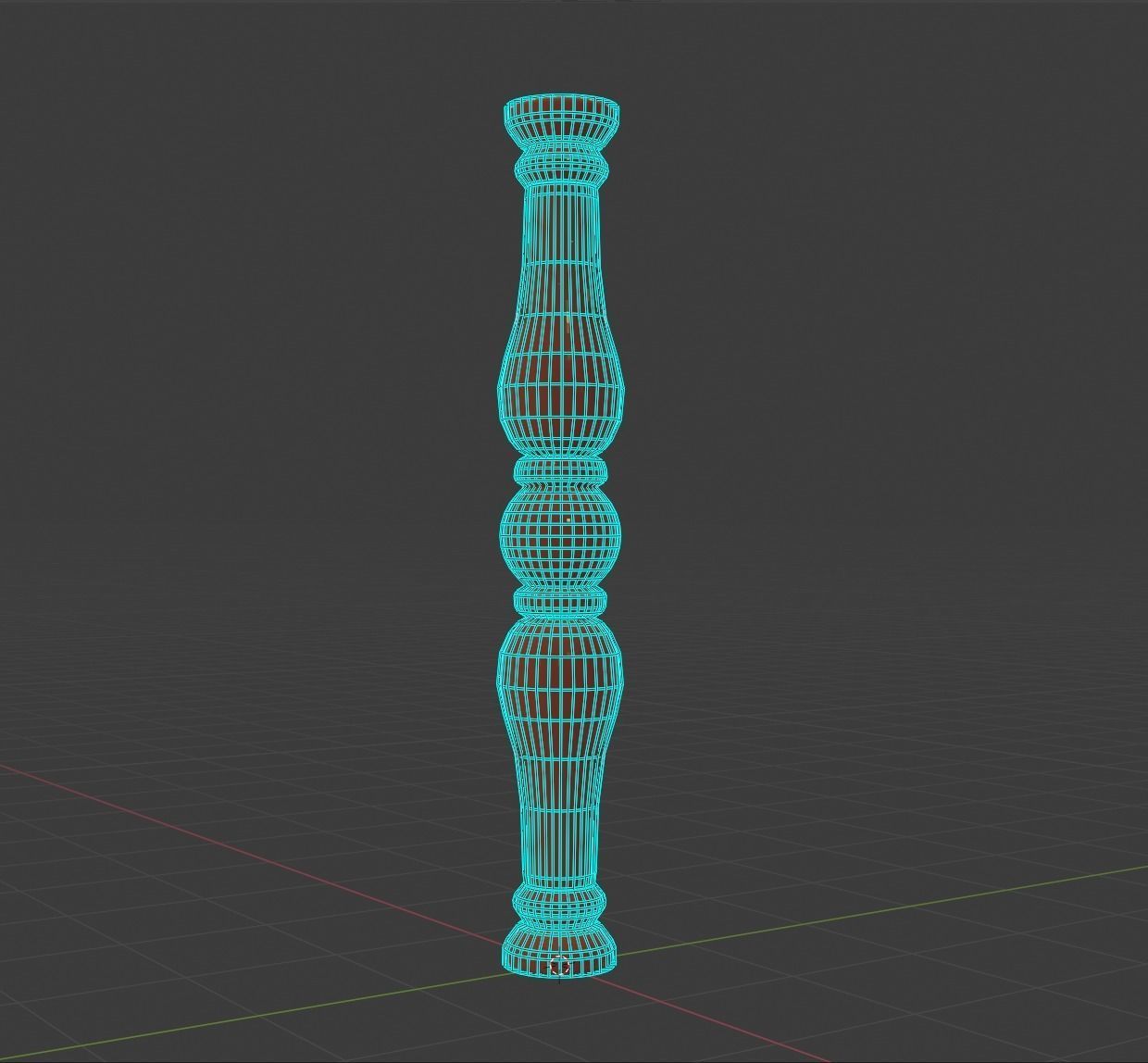 Turned Barrister Post Low-poly 3D model_2