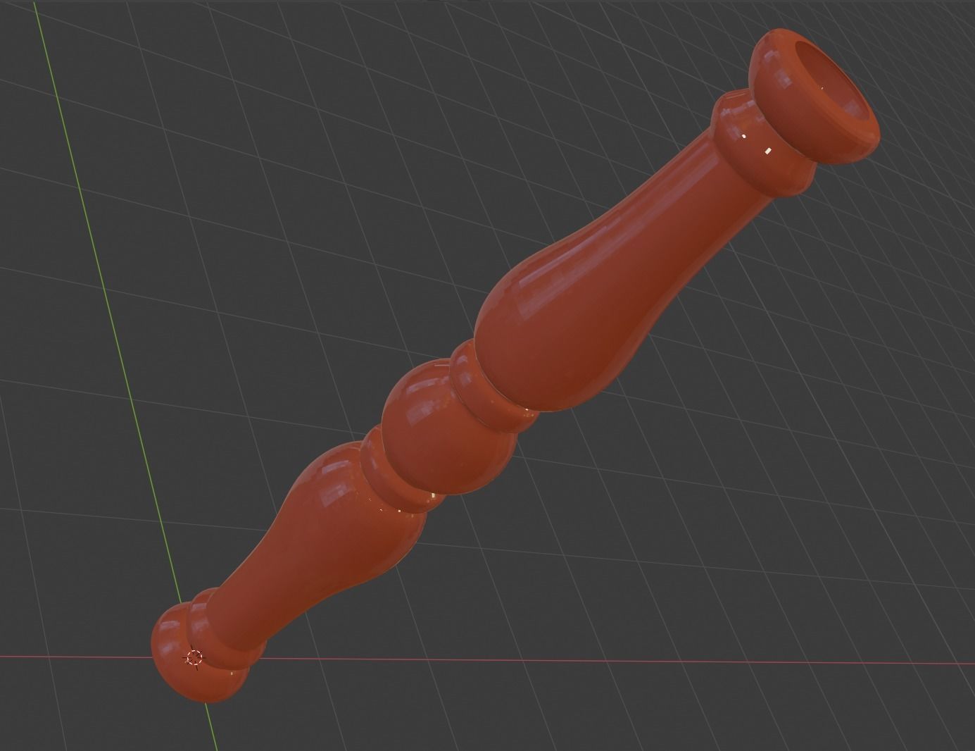 Turned Barrister Post Low-poly 3D model_5