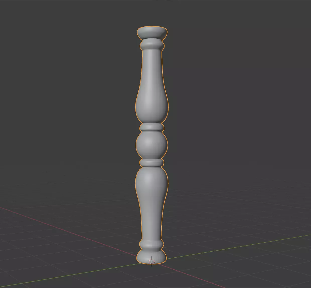 Turned Barrister Post Low-poly 3D model_0