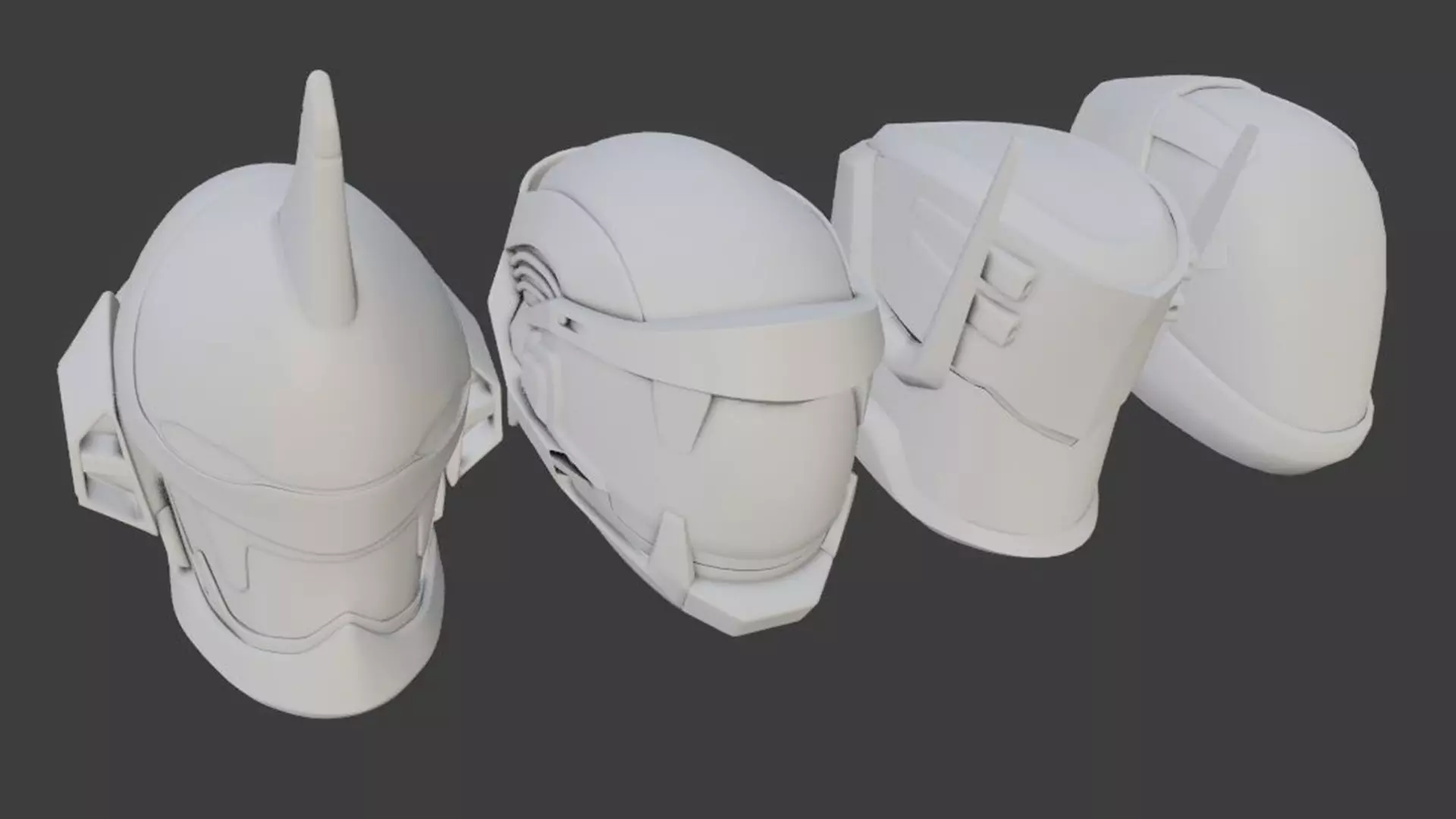 SciFi Helmet Base Mesh Pack 1 3D model