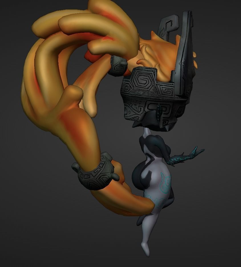 Midna female character wearing helmet Low-poly 3D model_5