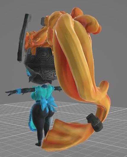 Midna female character wearing helmet Low-poly 3D model_11