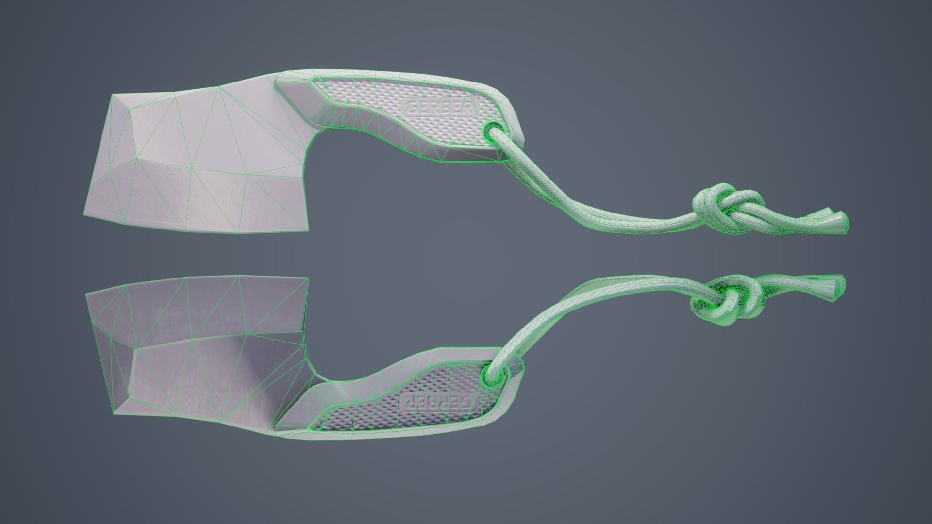 Gerber Tri-Tip - Black Low-poly 3D model_3