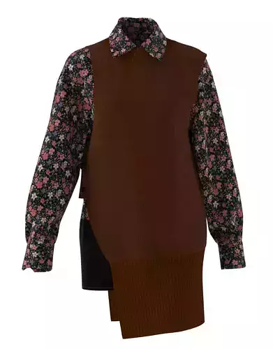 Blue Knitted Shirt Women