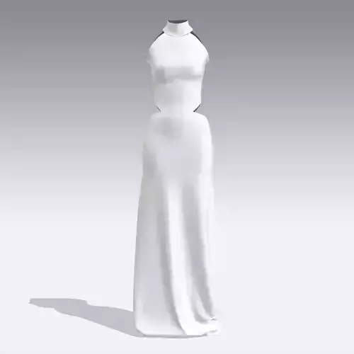 DRESS WHITE MODERN LOOK ELEGANCE STYLE