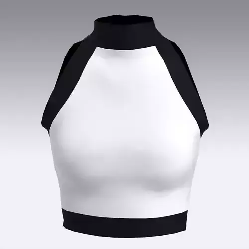 BLOUSE BLACK AND WHITE COLOR BLOCK LOOK