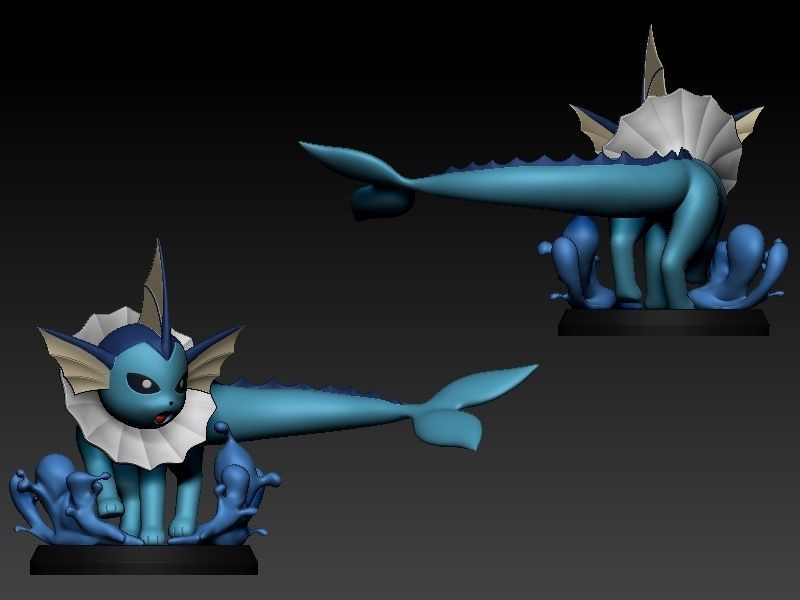 Pokemon vaporeon 3D print model_7