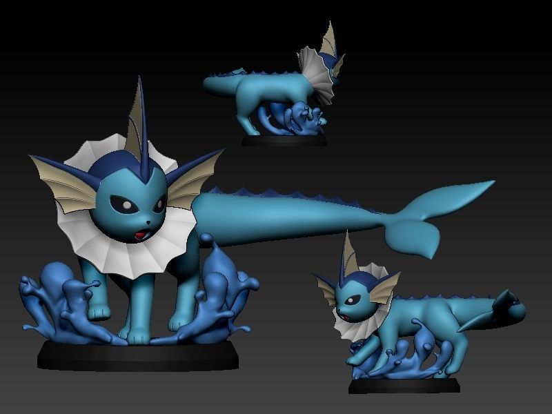 Pokemon vaporeon 3D print model_2