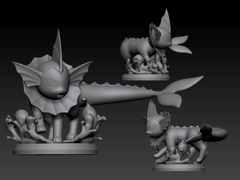 Pokemon vaporeon 3D print model_4