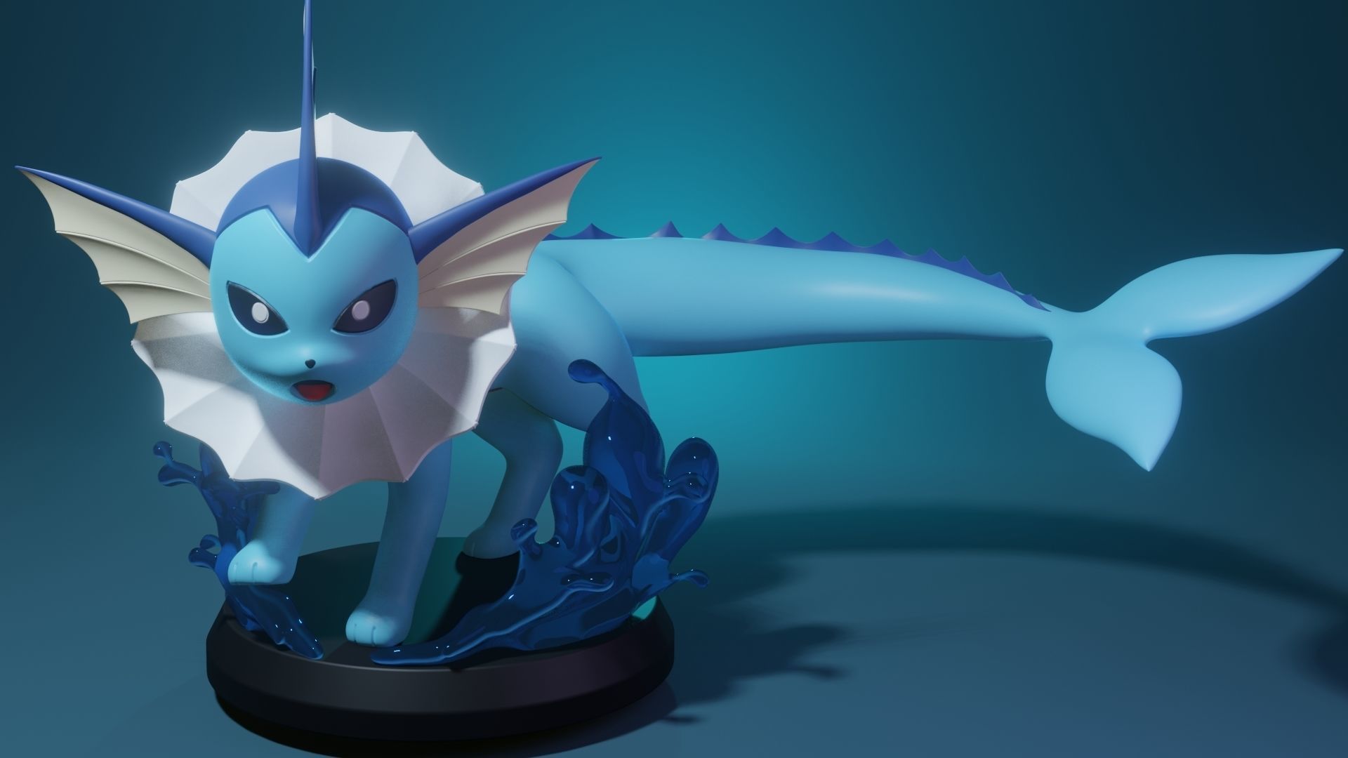 Pokemon vaporeon 3D print model_3