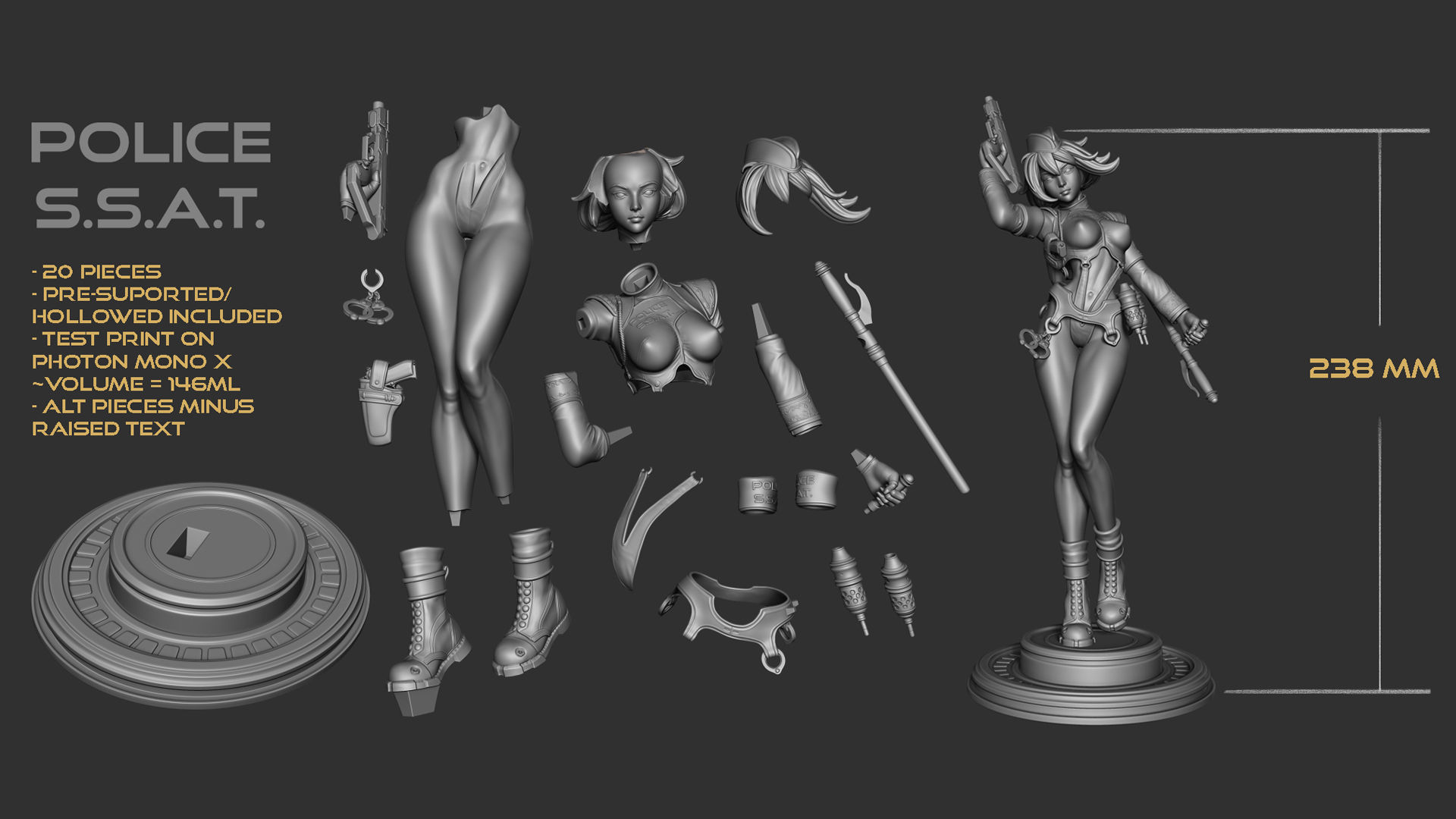 Police SSAT - fan art - Printable STL 3D print model_2