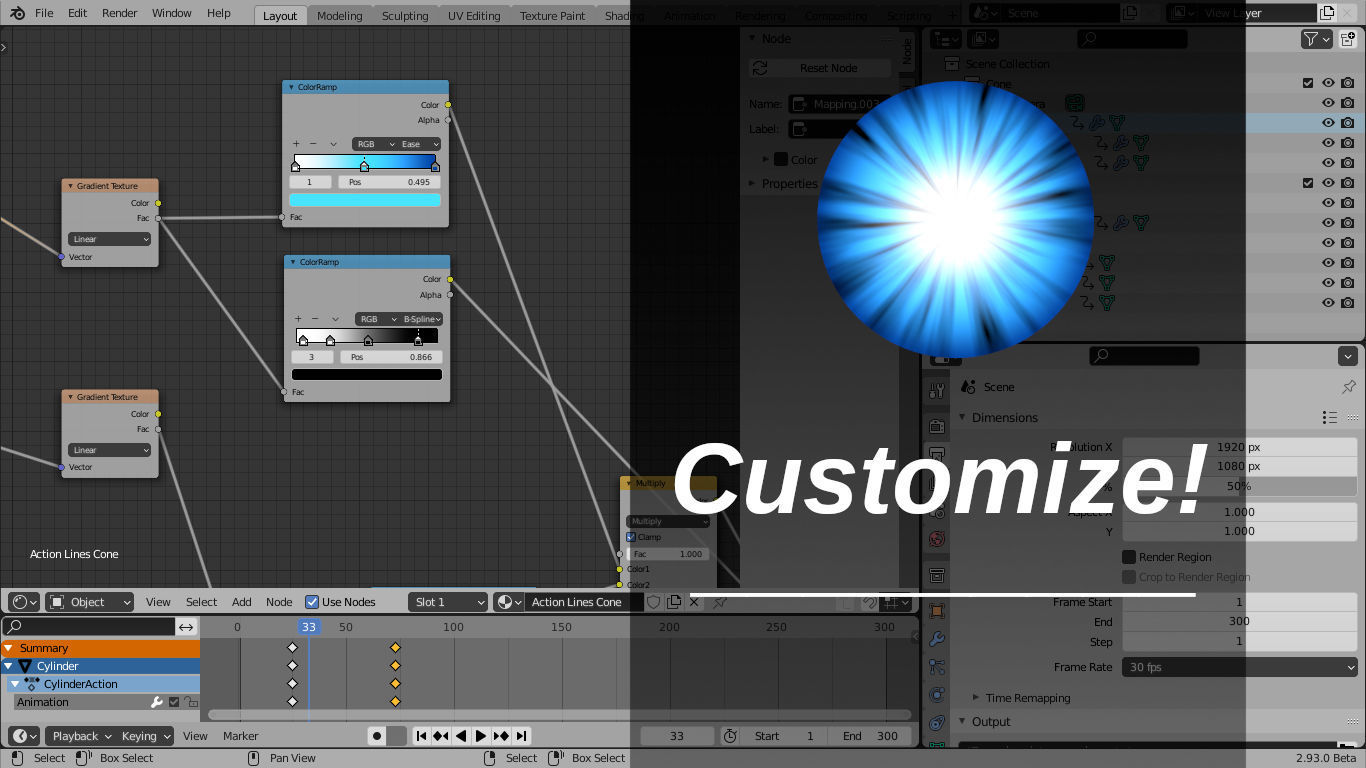 For Anime in Blender - Action Backgrounds 3D model_4