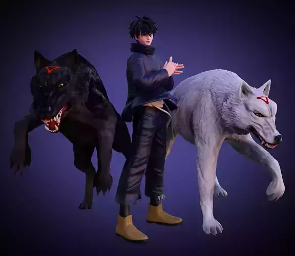 Megumi and his divine dogs 