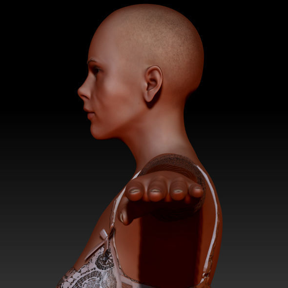 Layla Sexy Z Tool and ar-vr game ready character Low-poly 3D model_2