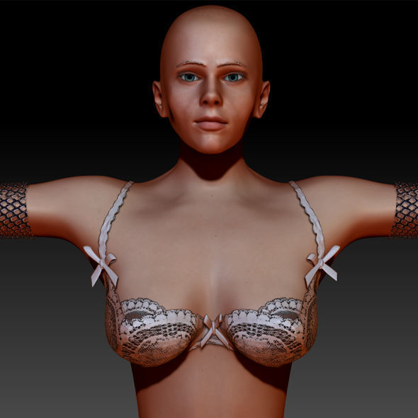 Layla Sexy Z Tool and ar-vr game ready character Low-poly 3D model_3