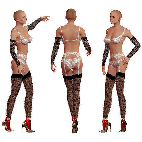 Layla Sexy Z Tool and ar-vr game ready character Low-poly 3D model