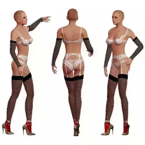 Layla Sexy Z Tool and ar-vr game ready character Low-poly 3D model