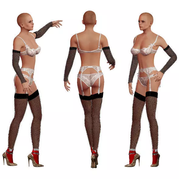 Layla Sexy Z Tool and ar-vr game ready character Low-poly 3D model_0